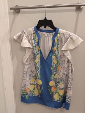 Current Air V Neck XS Short Sleeve Blouse